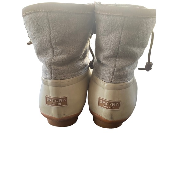 Sperry Women's Size 8 Waterproof Rubber Boots Thinsulate Cream Tan Size Zip - Picture 5 of 10